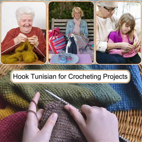 5 Size Extra Tunisian Long Crochet Hooks 6.5mm - 11.0 mm 1