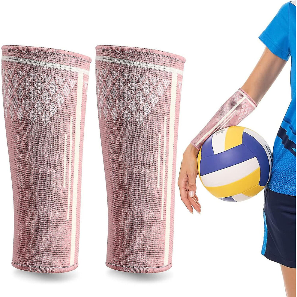 (Pink, S for 40-55 Kg) 1 Pair Volleyball Arm Sleeves, Volleyball Compression Sleeves Sports Forearm Sleeves, Protect Arms From Sting-image-OPC-PFX9XZZ-NEW