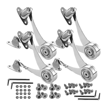 Hinge Soft Close Lid Support - Adjustable Lift Up Hinge (4 pcs) Satin Nickel Zinc Alloy, Up to 20 lbs per hinge