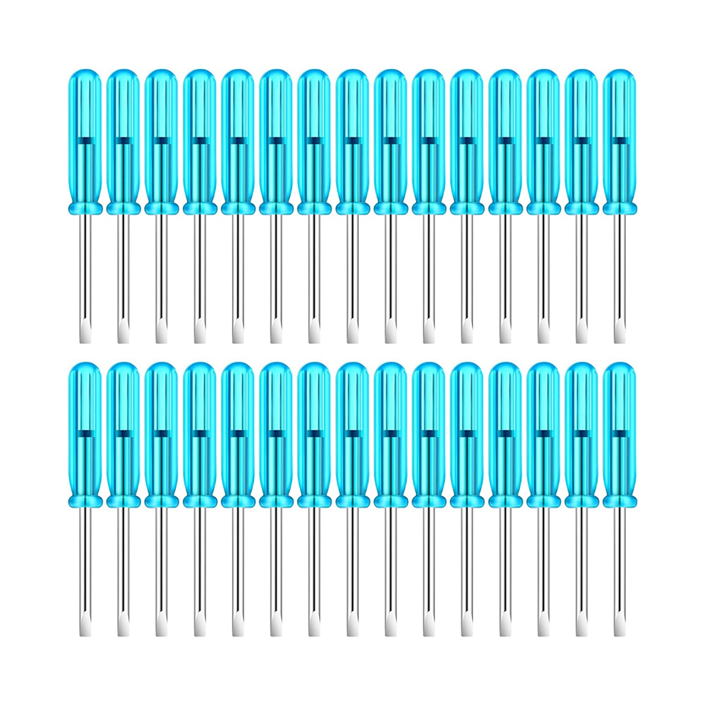 100 Pcs 2.0 mm Mini Screwdriver with Blue Handle for Watches(Slotted)