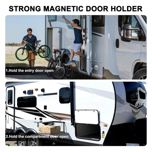RV-deurhouder 2-pack, magnetische bagagevanger voor RV, wit 2