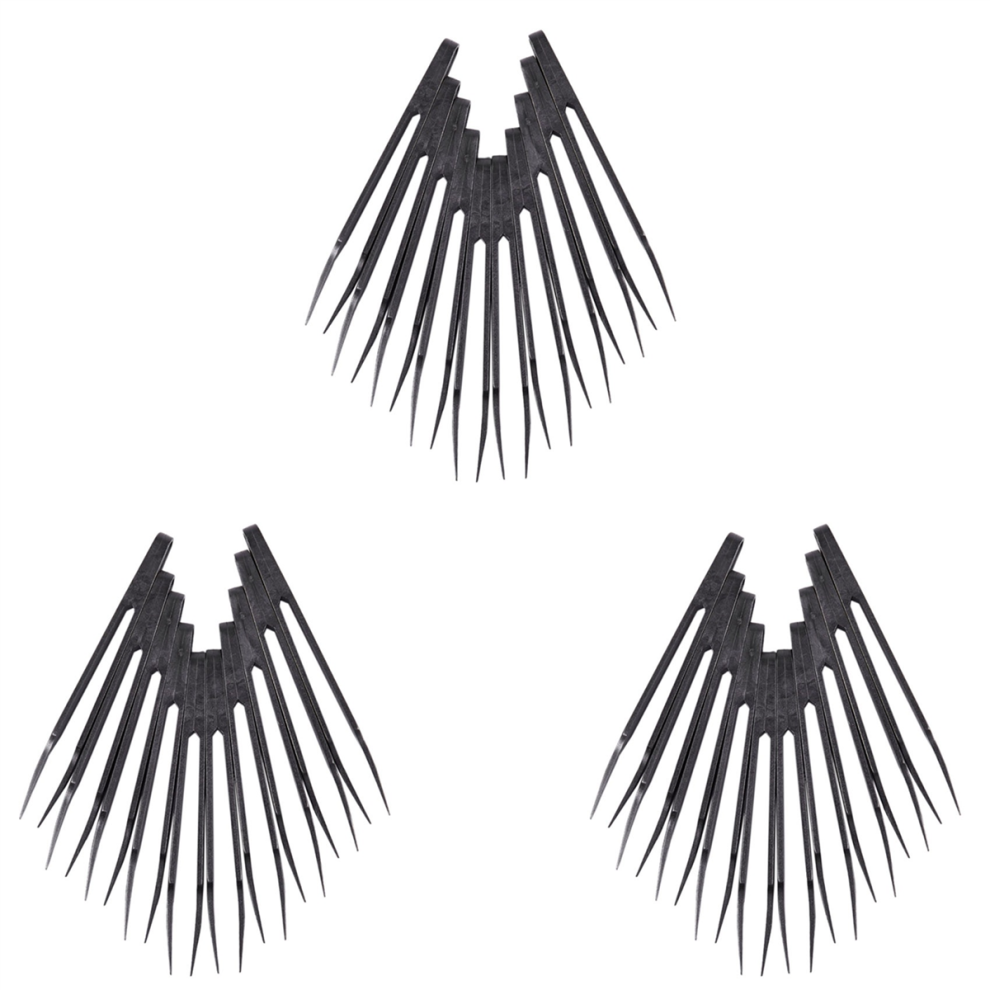 Industries Pinzette Antistatiche In Plastica Con Punta Arrotondata E Dritta, Nere, 30 Pezzi