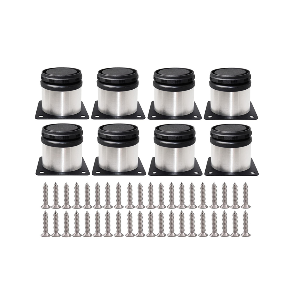Lot de 8 pieds de table solides en acier inoxydable pour meuble TV et bureau