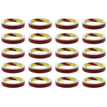 20Pcs Strong Permanent Double Sided Super Sticky Foam Tape Roll for Vehicle Car, Red 15MMx3Meter