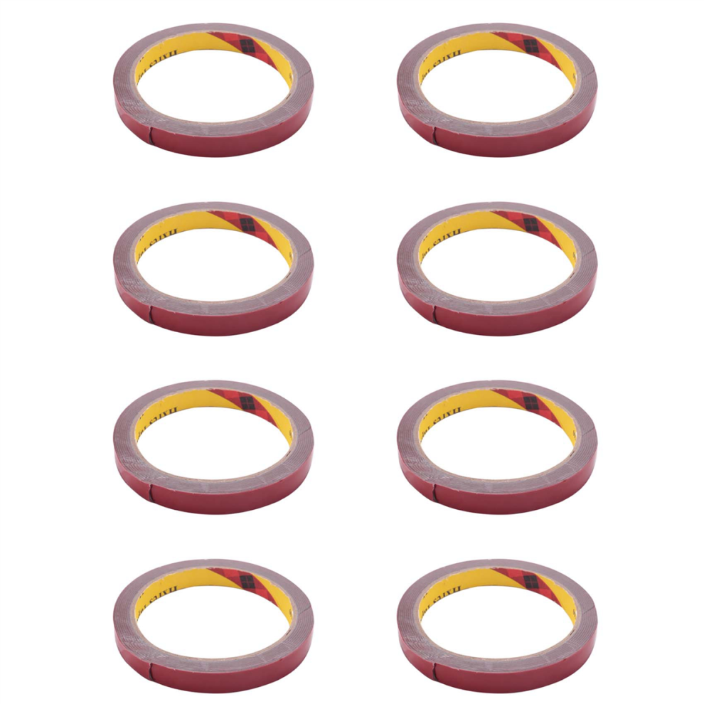 8Pcs Strong Permanent Double Sided Super Sticky Foam Tape Roll For Vehicle Car, Red 12Mm X 3Meter 4853799451777