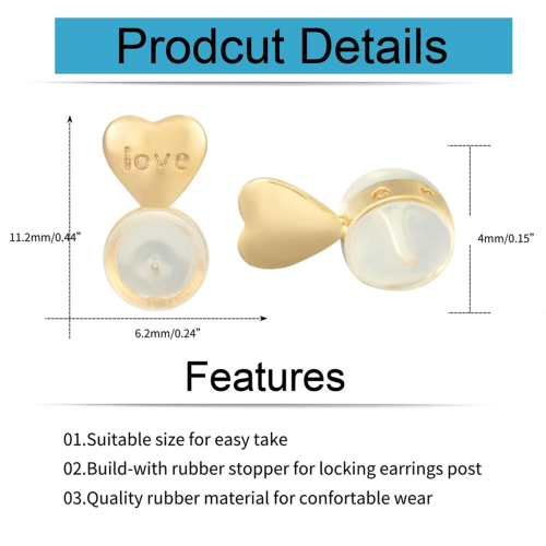 8PCS Earring Backs for -Ears,Gold 2