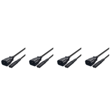 4x kabel konwertujący IEC 3-pinowy C14 męski na C7 żeński do zasilacza UPS PDU Kettle (2,0 m)