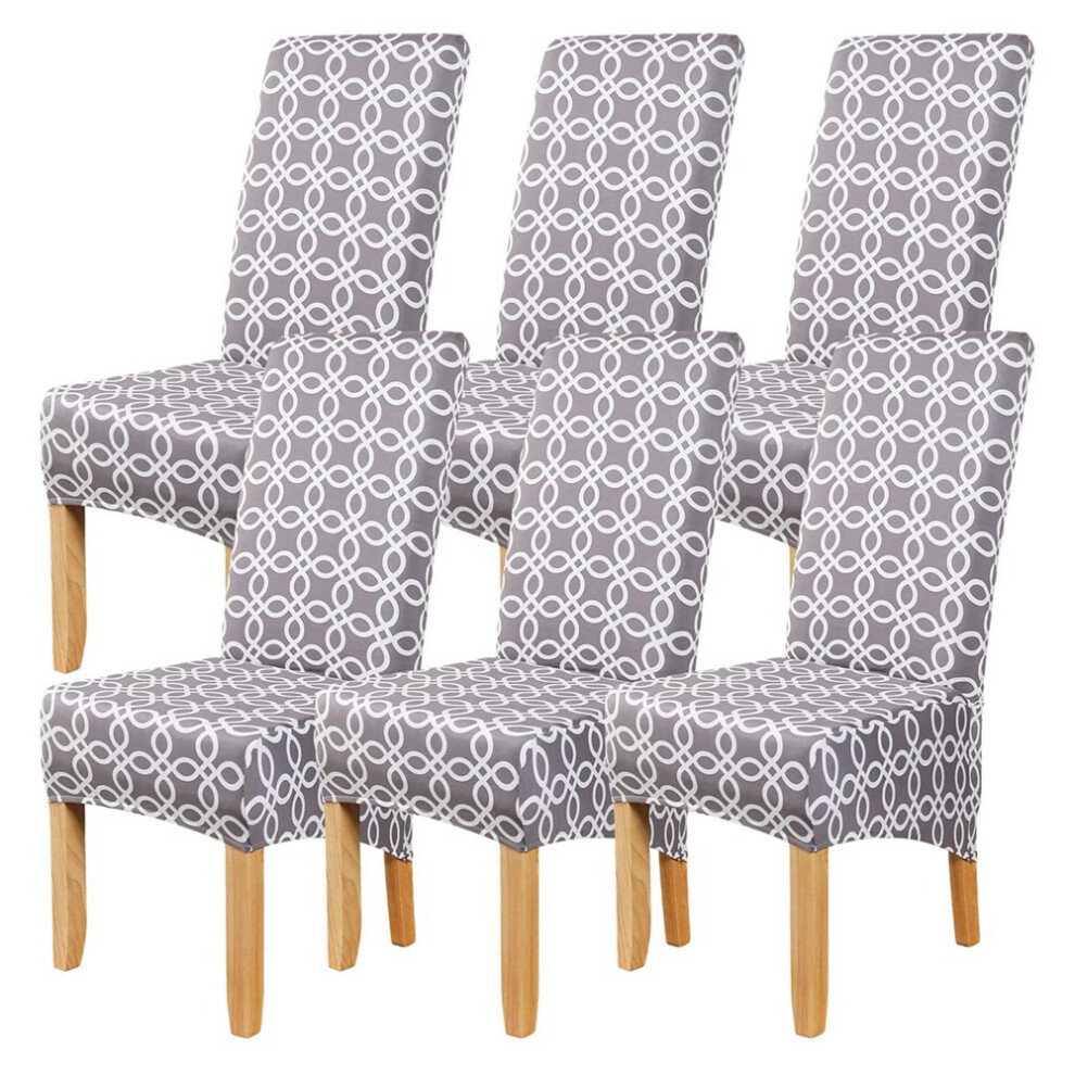 Lot de 6 housses de chaise grises de grande taille, housses de chaises de salle à manger