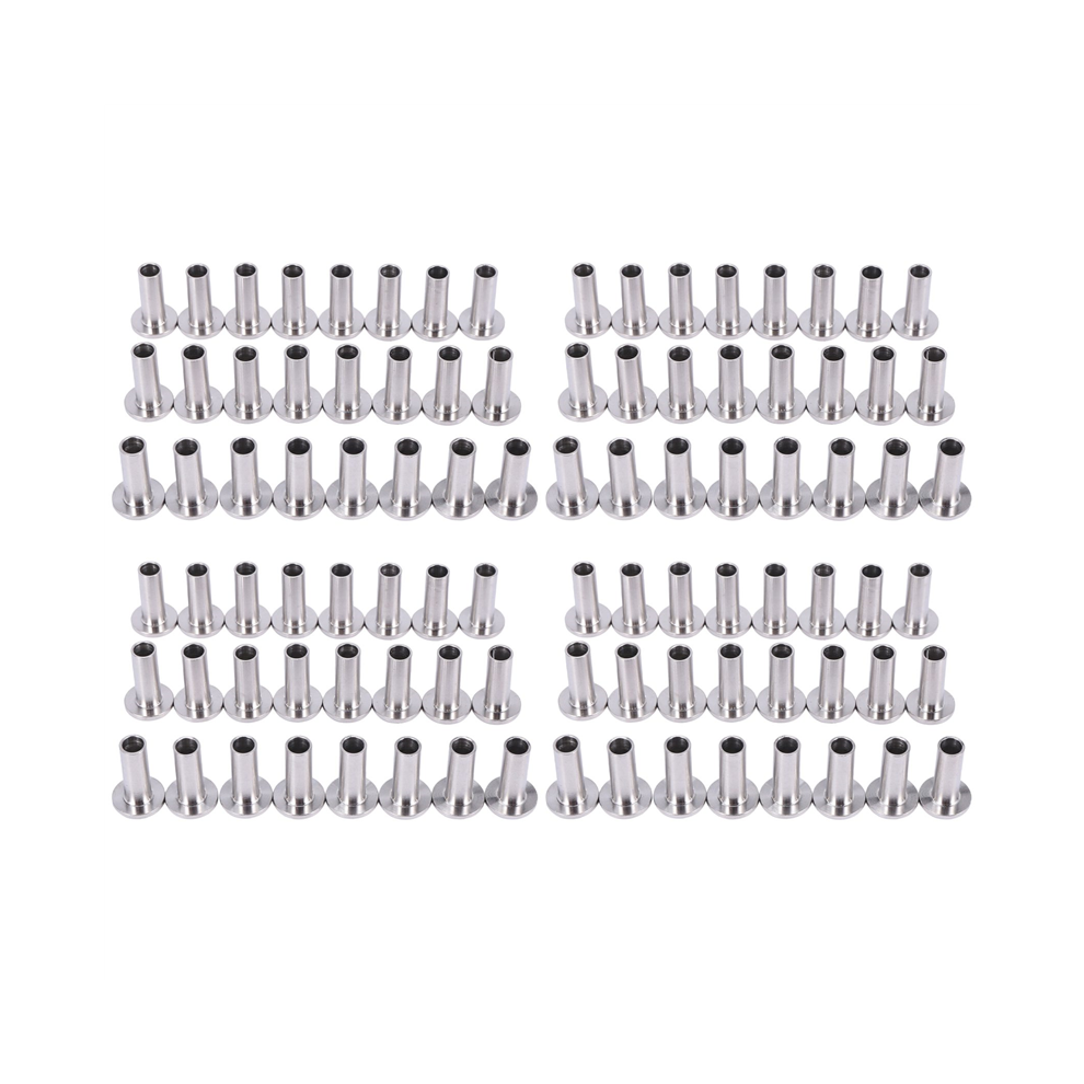 Stainless Steel Protector Sleeves For 1/8 Inch Cable Railing, Wood Posts, Diy Balustrade T316 Marine Grade 96 Pack 4852972322064