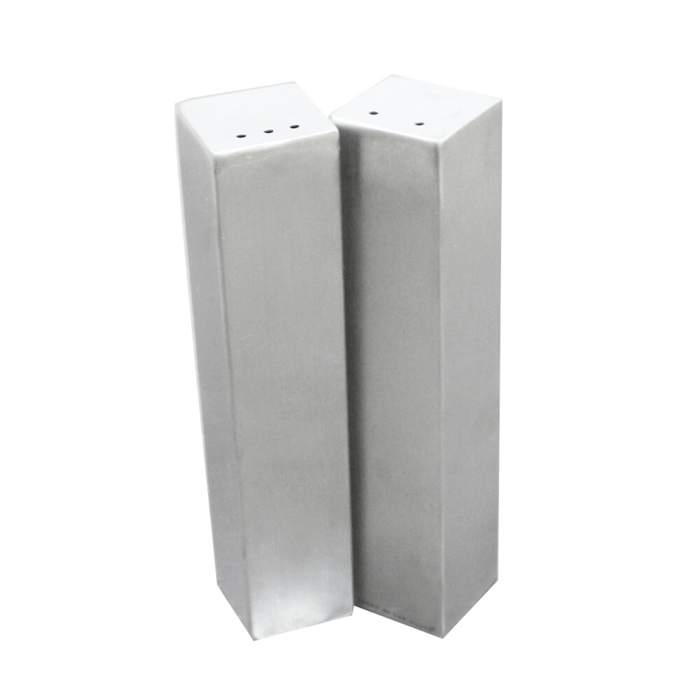 Lot de 2 salières et poivrières carrées en acier inoxydable, pot à épices pour barbecue