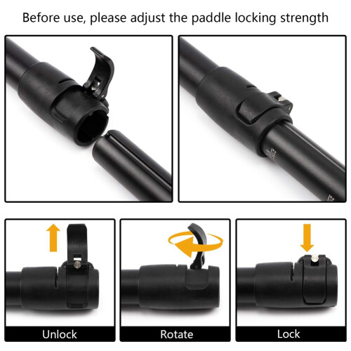 with Unique Lock Design Floating Alloy Shaft Paddleboard Paddle,Black 1