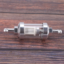 Lot von 20 universellen, linearen Filtern für Motoren mit Essenz und Rohöl, aus verchromtem Glas, 5/16 Zoll, 8 mm, Silber, für Motorräder