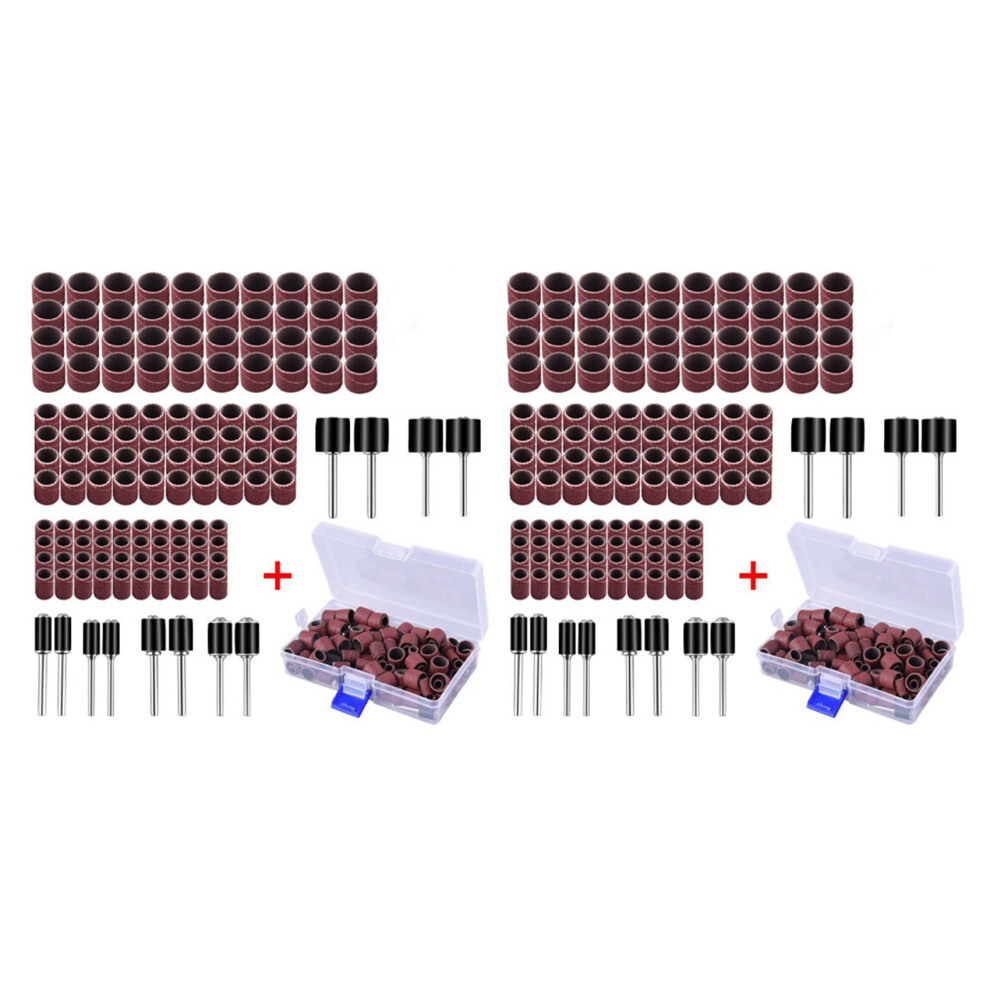 264 Pieces Drum Sander Set With Free Box Including 240 Nail Sanding Band Sleeves And 24 Mandrels 4852972372663