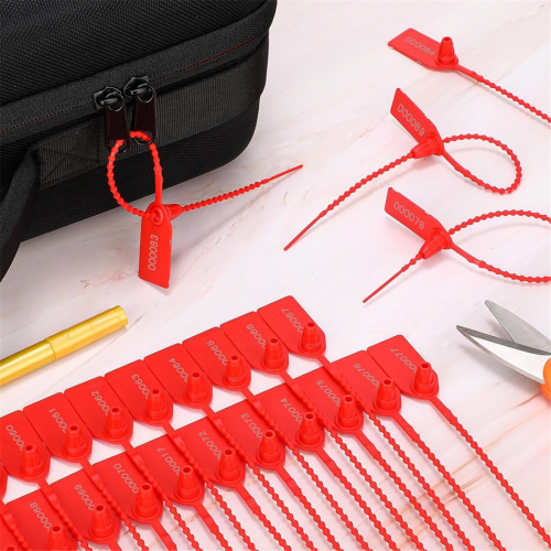 300 Pcs Plastic Tamper Seals with Numbered Zip Ties, 250mm, Laser-Printed Serial IDs for Security & Inventory Tracking 1