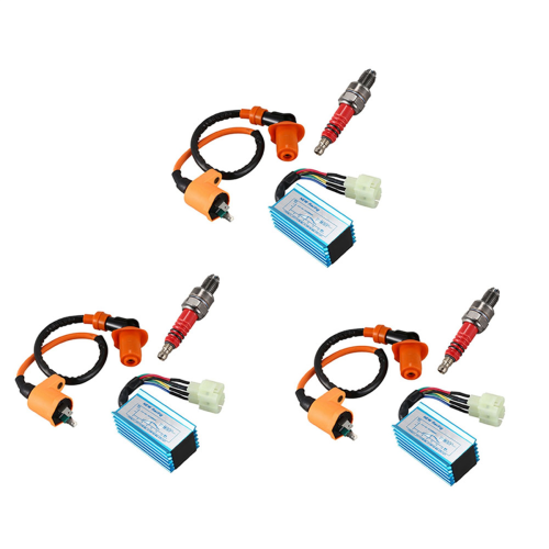 3X Racing Πηνίο ανάφλεξης+Μπουζί+Κουτί CDI για GY6 50Cc-150Cc 4-χρονο ATV