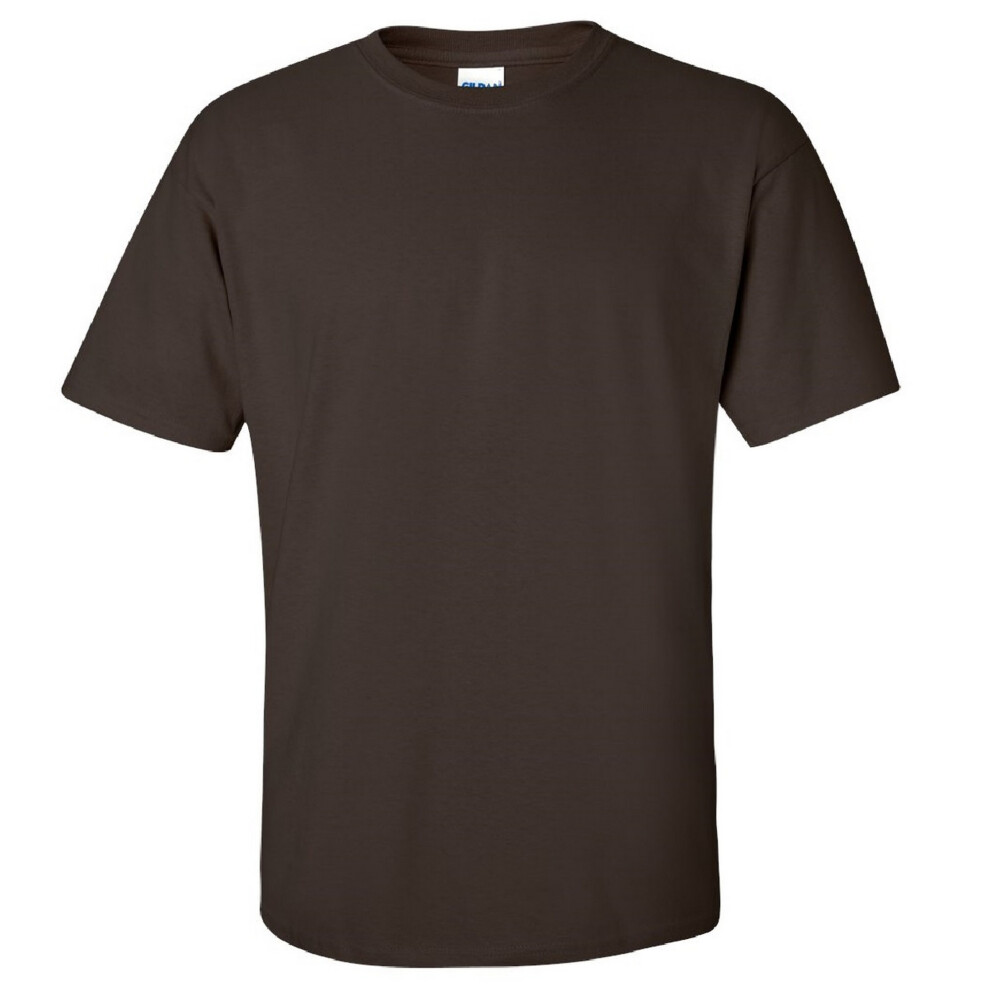 (L, Dark Chocolate) Gildan Mens Ultra Cotton Short Sleeve T-Shirt