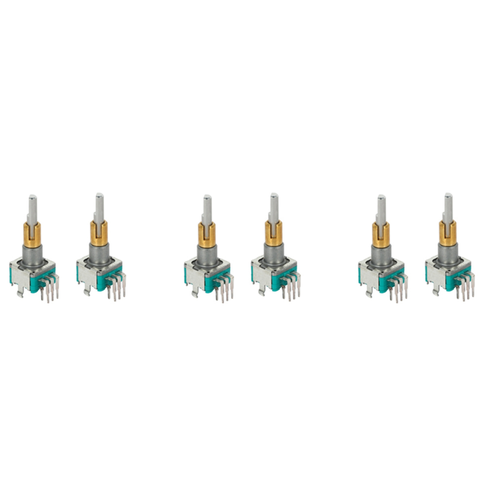 6Pcs Ec11ebb24c03 Dual Axis Encoder With Switch 30 Positioning Number 15 Pulse Point Handle 25Mm 4852689278999