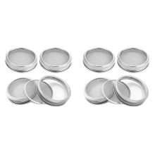 Pacote com 8 tampas de aço inoxidável para germinação de brotos de pedreiro de boca larga