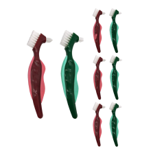 8 szt. szczoteczek do zębów Premium Hard Denture Brush, szczoteczka do czyszczenia, włosie wielowarstwowe, przenośna, dwustronna