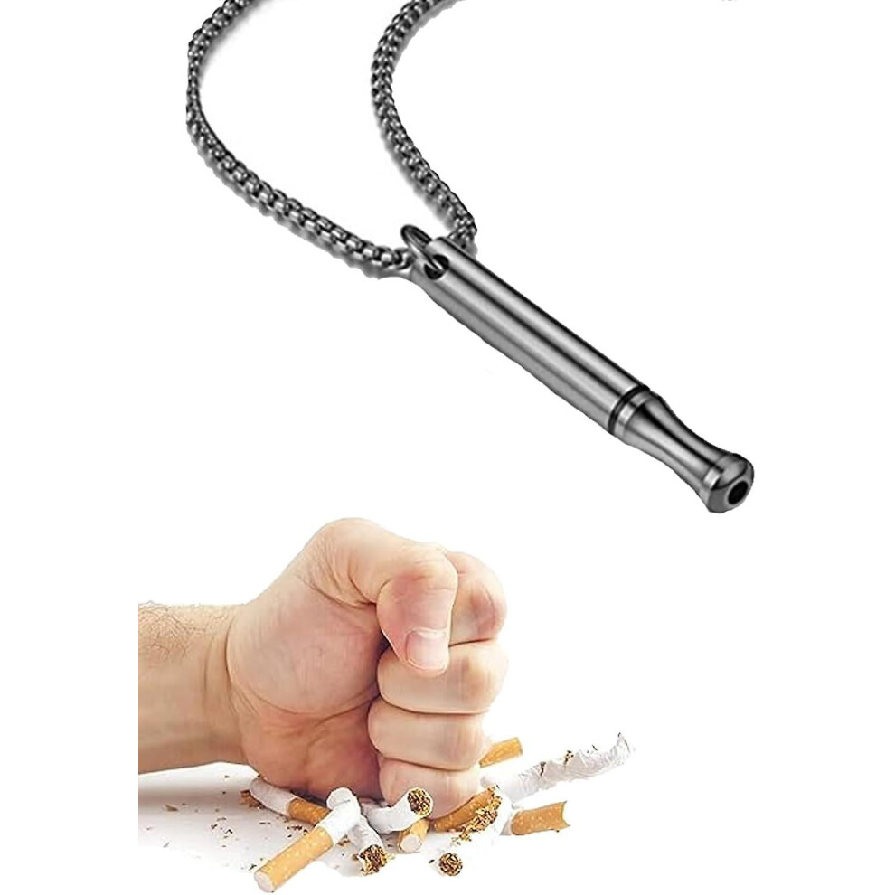 (Black) Stop Smoking Necklace, Anxiety Necklacevape Necklace, Breathing Necklace Stop Smoking, Breathing Exercises, Christmas Gift