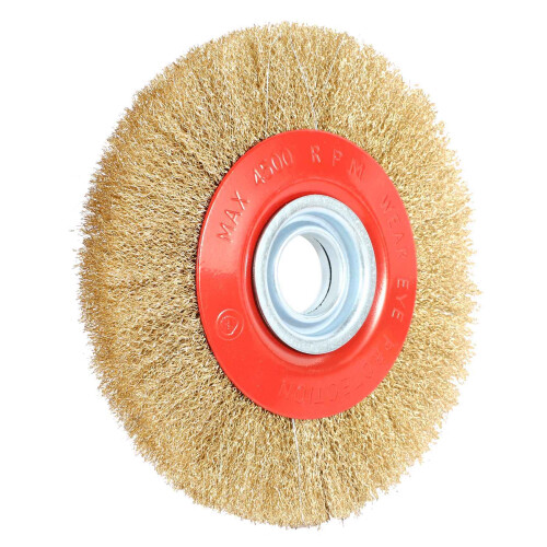 1 peça de escova de roda de arame plana de 8 polegadas (200 mm) para polimento na lixadeira de bancada 1