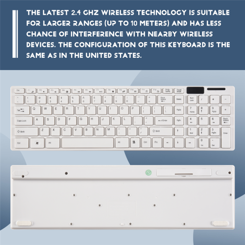 Wireless Slim White Keyboard + Optical Mouse Set for PC and Laptop 2