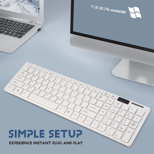 Wireless Slim White Keyboard + Optical Mouse Set for PC and Laptop 1