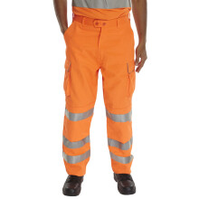 Beeswift - RAIL SPEC Hi Vis TROUSER Orange Short Standard Tall