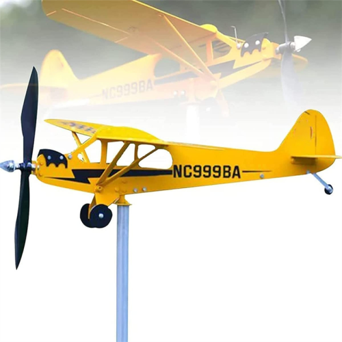 J3 Airplane Weathervane, Metal Windmill B