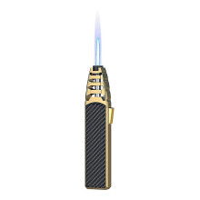 (Black Carbon Fiber) Butane Lighter Pipe Refillable Windproof Spray Gun Kitchen Bbq Cigarette Lighter