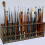 Supporto per pennello in legno con 67 fori 3