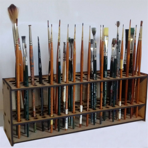 Supporto per pennello in legno con 67 fori 2