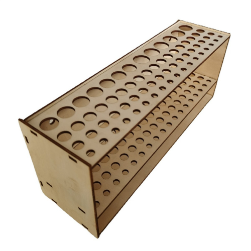 Supporto per pennello in legno con 67 fori