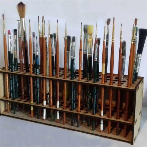 Supporto per pennello in legno con 67 fori 1
