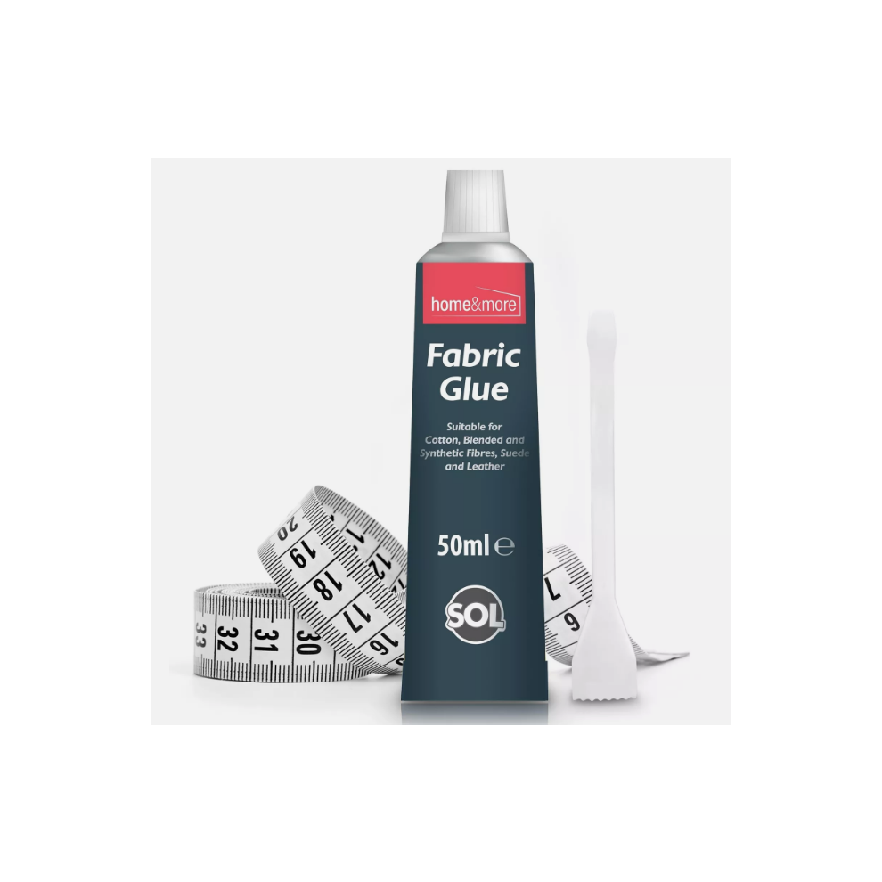 Extra Strong Fabric Glue 50Ml - Washable Quick-Drying Waterproof Adhesive For Hemming, Patches, Clothing & Curtains (Spreader & Tape Included)