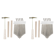 2x 17-toetsen Kalimba DIY Kit Thum Piano Vervangende Onderdelen met Toetsen Brug Stemhamer Accessoires