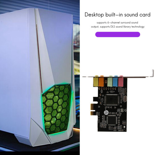 PCI-E X1 Τσιπ CMI8738 Κάρτα Ήχου 32/64-bit Stereo 5.1 Καναλιών για PC 2