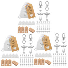 60 stuks bedankjes in de vorm van een engel, sleutelhangers, bedankjes voor een babyshower, verjaardagscadeau, giveaway