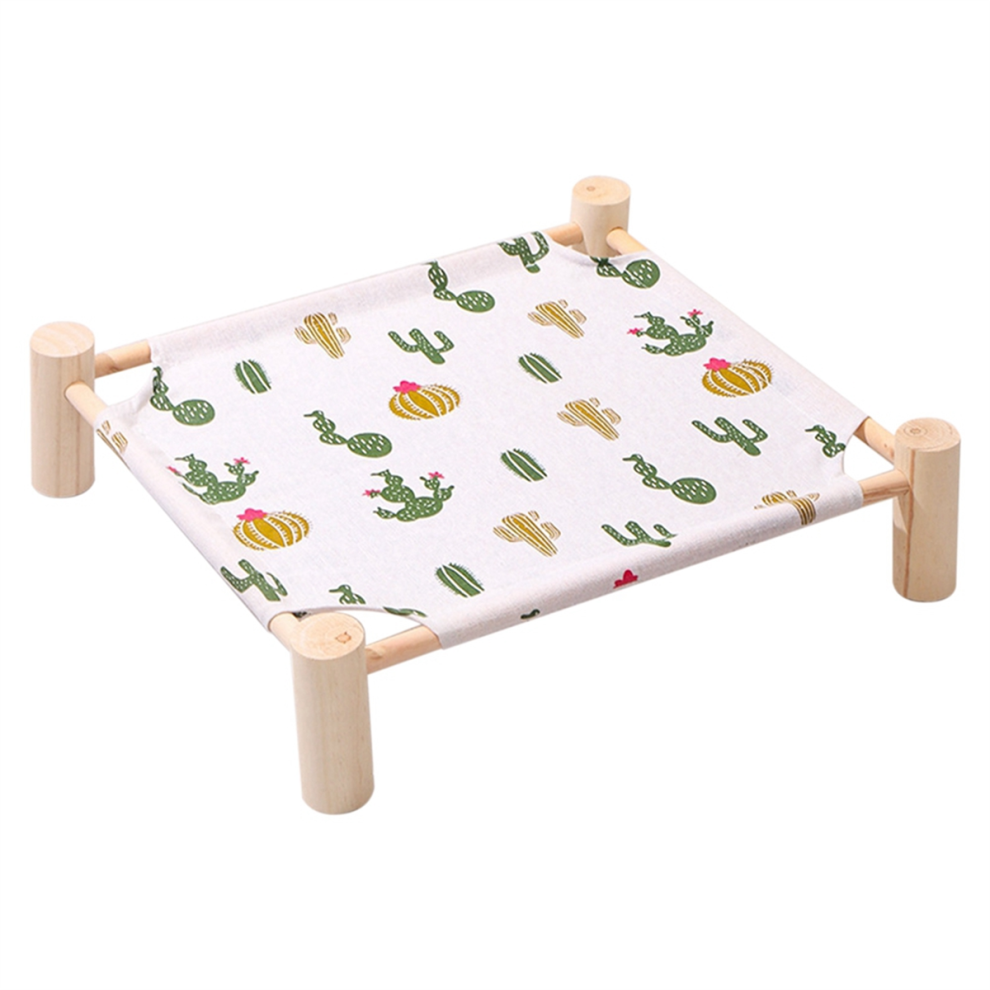 Lit hamac surélevé en bois pour chat et chien avec refroidissement J
