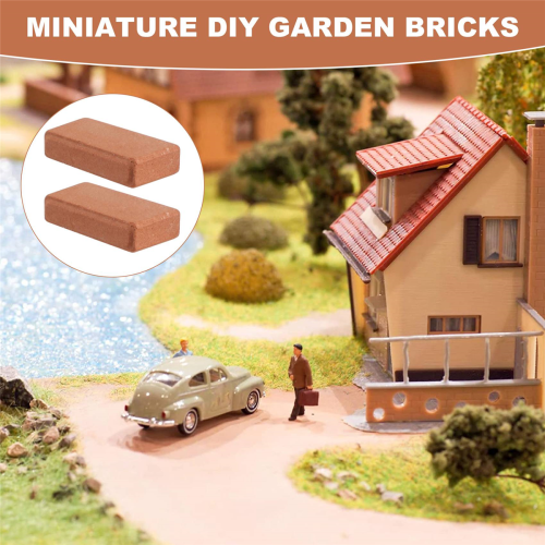 200 stk mini mursten til landskabsdesign, minihave-dele, 1:35-skala 1