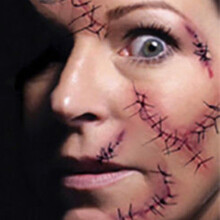 10 X Halloween Zombie Scars Tattoos Stickers With Fake Scab Blood Special Fx Costume Makeup Props