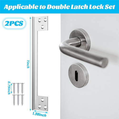 2 Pcs Door Latch Guard Plate Outswing Angle Protector 7Inch 2