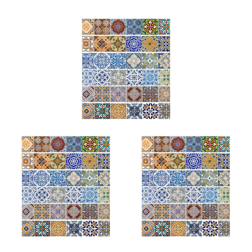 3X Peel And Stick Tile Backsplash Stair Riser Decals Diy Mexican Traditional Talavera Waterproof Home Decor 4852972357325