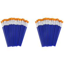 200 stuks platte verfkwasten, kleine kwasten in bulk voor detailschilderen, nylon haarkwasten, acryl, olie, aquarel, fijn