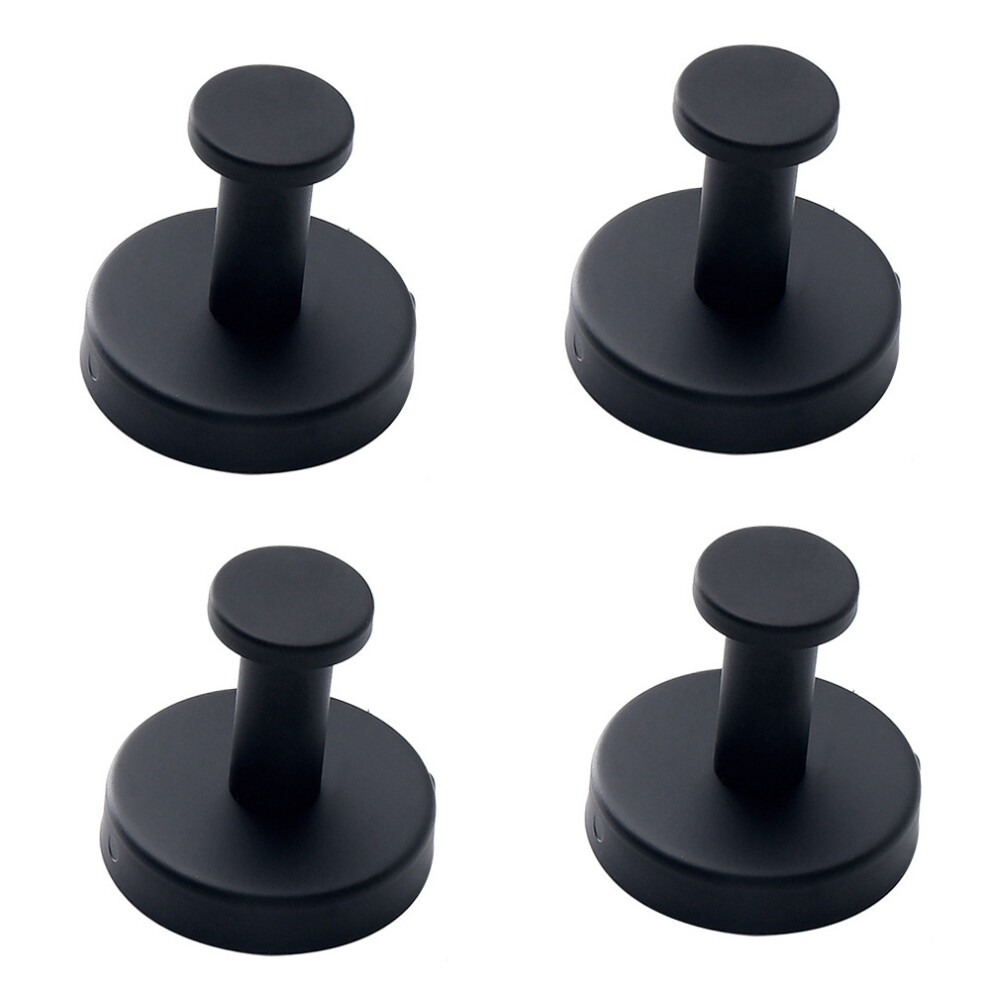Lot de 4 crochets muraux pour serviettes et peignoirs en acier inoxydable noir