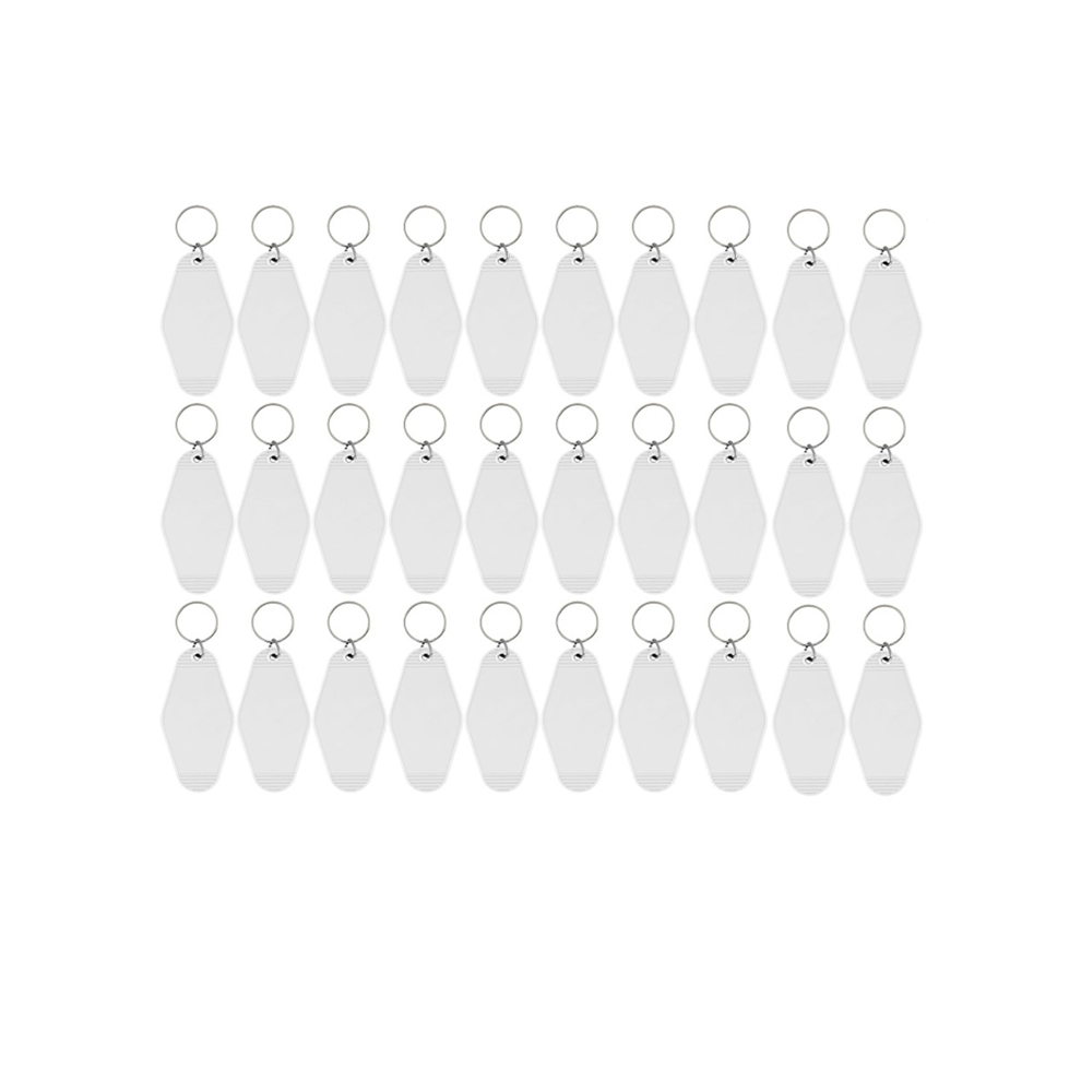 30Pack Motel Keychain Blanks Vintage Sublimation Blank White 4853799429585