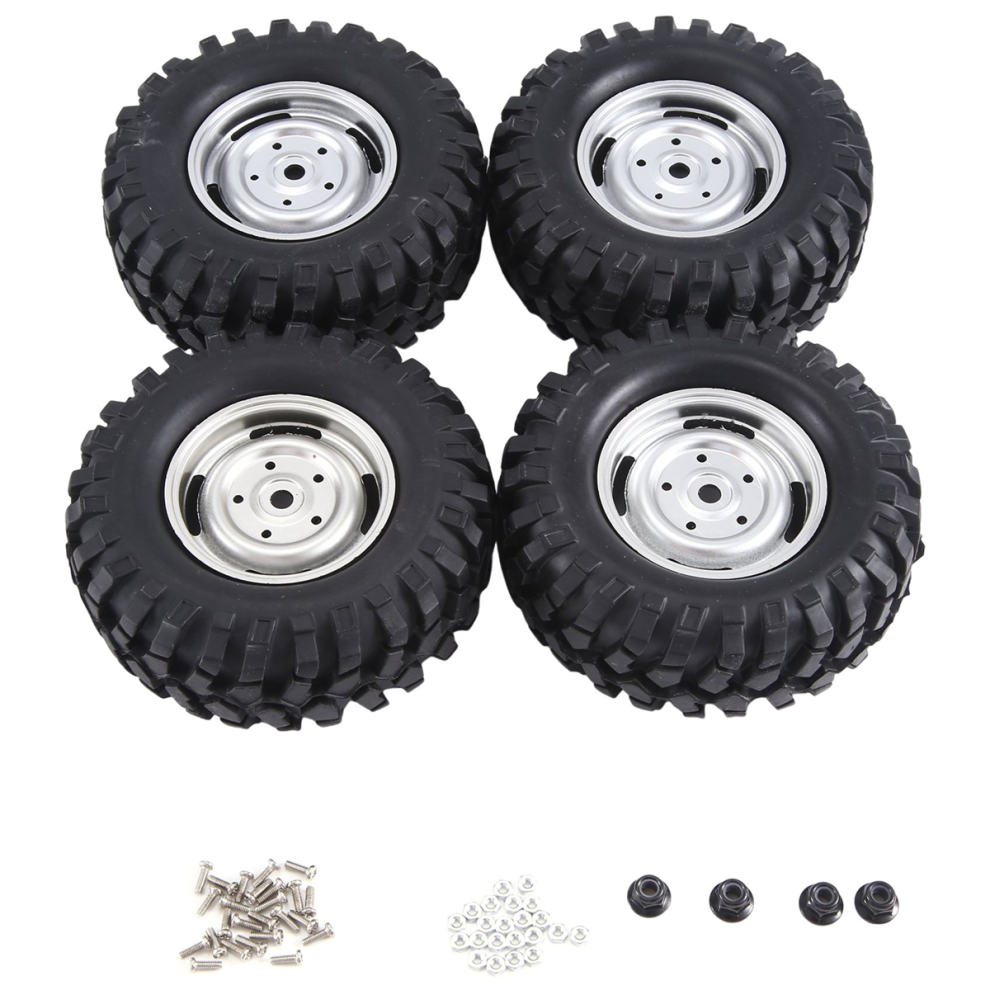 4 Pezzi 96 Mm 1,9 Pollici Cerchione Pneumatico Deadlock Per 1/10 Rc Auto, Argento