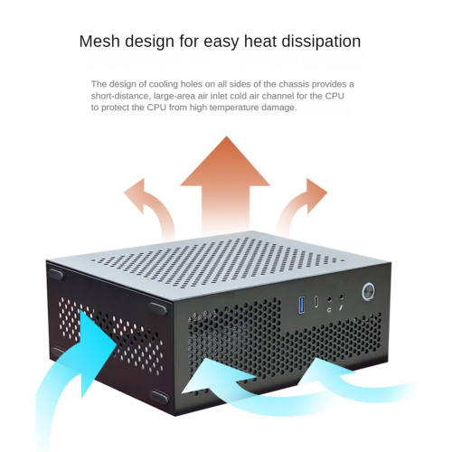 Θήκη υπολογιστή A09 HTPC Mini ITX Gaming PC, μαύρο 1