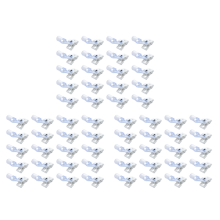 60 piezas de plástico para tarjetas de identificación, etiquetas de nombre, correas de insignia, clip blanco transparente