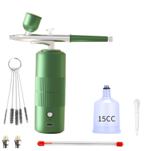 Rechargeable Wireless Airbrush for Face Beauty Nail Art Tattoo(Green)